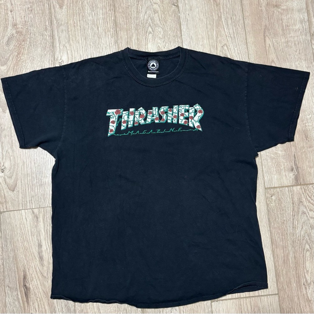 Thrasher Black Tee with Graphic Logo